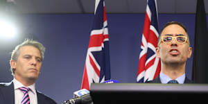 NSW Treasurer Daniel Mookhey and Health Minister Ryan Park on Thursday. 