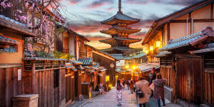 Yasaka Pagoda and Sannen Zaka Street,Kyoto.