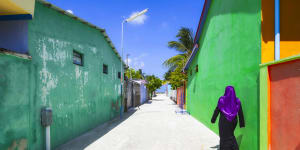 Colourful buildings in Male. 