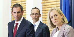 Labor’s economic team:Jim Chalmers,Andrew Leigh and Katy Gallagher.