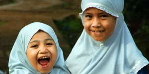 Two small Muslim girls.