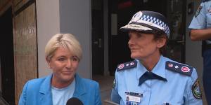 NSW Police Minister Yasmin Catley (L) and Police Commissioner Karen Webb met Mardi Gras organisers to discuss police participation.