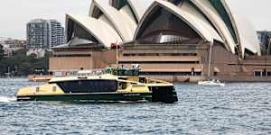 One of Sydney’s new River-class ferries on Sydney Harbour.