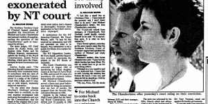 The Sydney Morning Herald reports in September 1988 on the Northern Territory Court of Criminal Appeal quashing the Chamberlains’ convictions over the death of their daughter Azaria,who was taken by a dingo at Uluru.