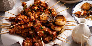 Yakitori is best cooked over charcoal for the traditional smoky flavour. 