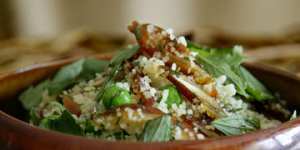 Couscous with dates and mint.