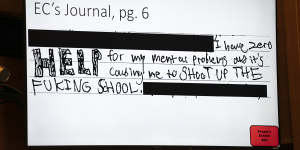 An excerpt from Ethan Crumbley’s journal was shown in court.