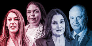 Ups and downs:Lidia Thorpe (left),Jacinta Nampijinpa Price,Jacqui Lambie and Barnaby Joyce.