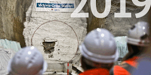 Victoria Cross metro station takes shape across the years.