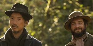 Orion Lee (left),and John Magaro in First Cow.