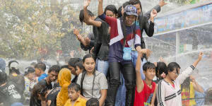 New Year in the city centre of Mandalay.