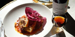 Pork shoulder and hazelnuts at Bar Lourinha.