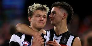 Jack Ginnivan and Nick Daicos were distraught after the loss.