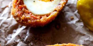 Old favourite:Scotch eggs with mustard are back on the radar.