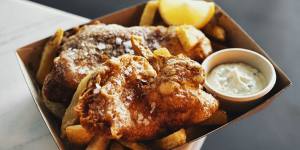Battered fish and chips from Fish Butchery in Sydney.