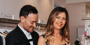 Belinda International’s Joshua Penn (with store manager Jacqueline DiMicco,in Oscar de la Renta):“I don’t want[Belinda] to be known as somewhere you just go for one specific dress.”