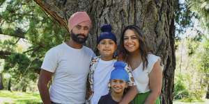 Simi Rayat and husband Harvin and their sons Har-Rai (front) and Eashar.