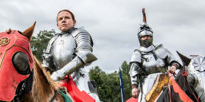 The married couple who regularly compete in jousting tournaments