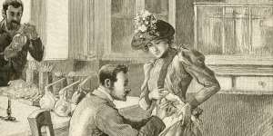 This 1893 engraving shows Waldemar Haffkine (1860-1930) vaccinating a woman against cholera at the Institut Pasteur in Paris.