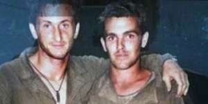 Taryn's brother Jason,with Sean Penn,on the set of Thin Red Line.