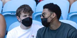 Paul Mescal and Aaron Pierre were spotted at the Australian Open on Saturday.