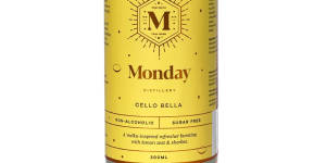 Monday Distillery non-alcoholic drinks include cocktails include the limoncello-inspired Cello Bella Supplied to Good Food,Dec 15,2022