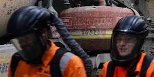 A giant cavern for the Pyrmont station extends for 320 metres beneath the inner-city suburb