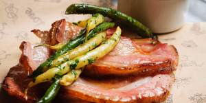 Porchetta,charred scallions.