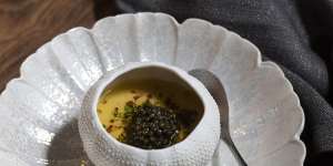 Chawanmushi with caviar.