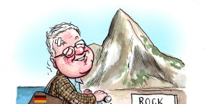 Downer scales the Rock of Gibraltar