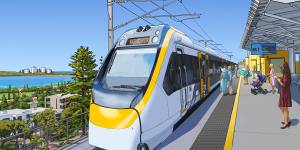 An artist’s impression of one of the stations along the Direct Sunshine Coast Rail Line,for which the federal government has already announced its funding contribution.