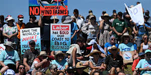 The Illawarra community rallied against offshore wind farms in 2023.