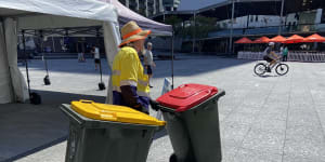 The chief executive of Australia’s waste recycling industry says it is impossible that Labor could introduce a free food waste bin in Brisbane without paying around $26 million for new trucks to collect new bins from 500,000 homes.