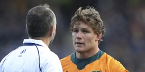 Spray to bouquet:Hooper and retiring ref bury hatchet after Wallabies loss