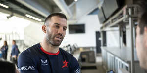 James Tedesco speaks to the media ahead of his team’s elimination final against Manly.