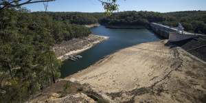 Warragamba Dam,prior to the fires. Most of the catchment of Sydney's biggest dam has been burned.