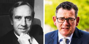 Daniel Andrews (right) is set to eclipse in April John Cain’s record as the longest-serving Labor premier in the state’s history.