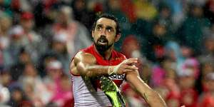 Adam Goodes on the AFL field.