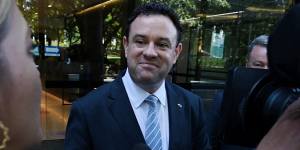 NSW Deputy Liberal Leader and Jobs Minister Stuart Ayres leaves the ICAC on Friday.