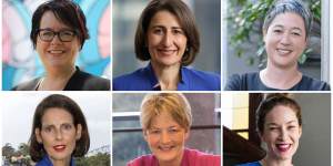 Labor's Penny Sharpe,Liberals'Gladys Berejiklian,Greens'Jenny Leong,Independent Carolyn Corrigan,Liberals'Catherine Cusack and Keep Sydney Open's Jess Miller are running for seats in the NSW election.