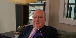 Alan Jones at the harbourside apartment at Circular Quay he purchased in 2017 for $10.5 million.