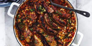 Chicken and sausage cassoulet. 