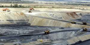 The New Acland thermal coal mine,near Oakey,in the early phases of stage two in 2007. 