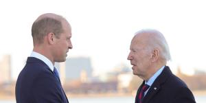 Prince William meets with US President Joe Biden in Boston. 