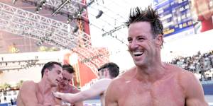 James Magnussen after the 100m freestyle at the Enhanced Games.
