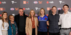 Ham with her family at the draft on Wednesday night.