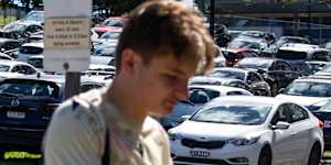 A car park on the Macquarie University campus on Tuesday.
