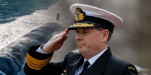 Chief of Navy Vice Admiral Mark Hammond;American Virginia Class submarine.