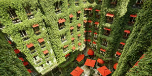 The 100-year-old Hotel Plaza Athenee Paris.