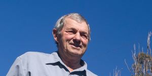 Bill Sykes on his farm in Benalla. 